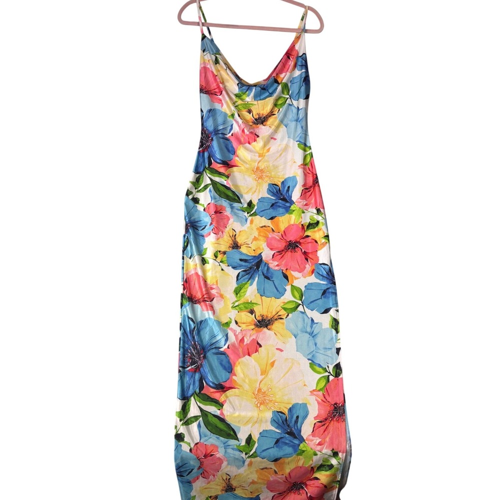 IRIS Floral Maxi Dress Medium Multicolor‎ cruise beach adjustable straps